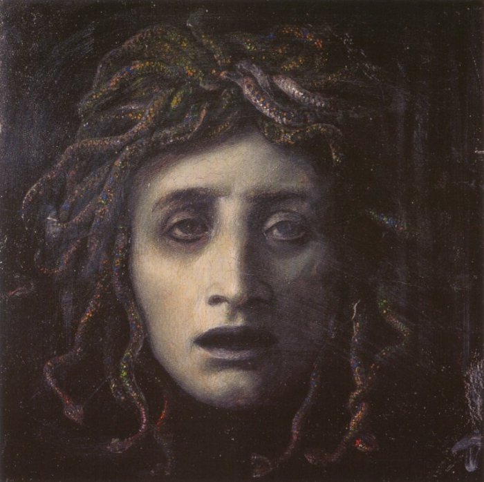 Medusa was one of the three sisters of the Gorgons, and she was the only one who wasn't immortal. : r/mythology