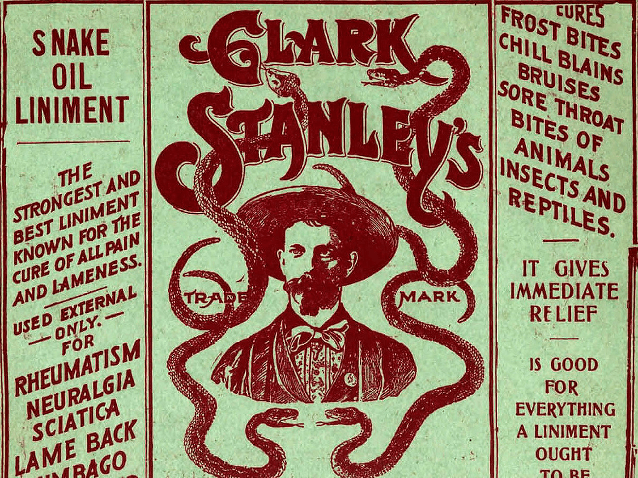 The term “snake oil salesman” is often used to describe someone dishonest and untrustworthy. But where did this term come from? And was it always 