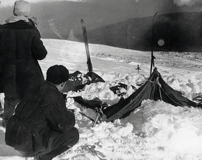 The Tent as found by rescuers on 26 February 1959. Dyatlov Pass