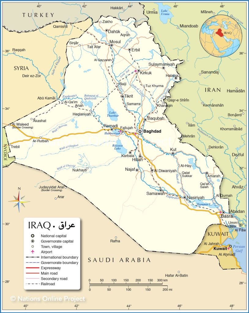 map of iraq