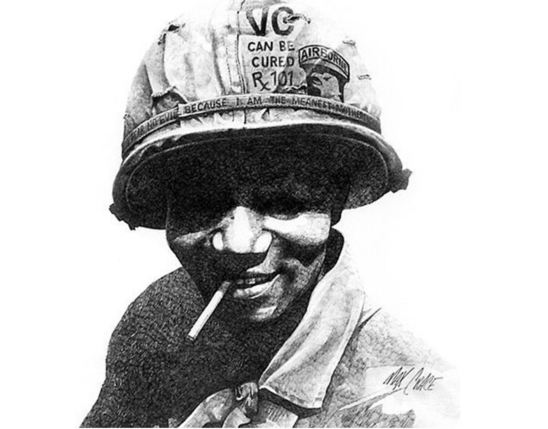 Photos of Helmet Graffiti in the Vietnam War