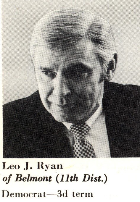 Official 1977 congressional portrait of Congressman Leo J. Ryan of California